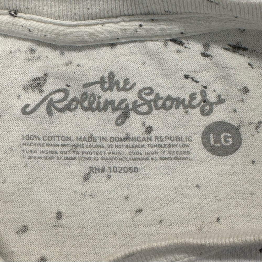 The Rolling Stones White Tee with Red Tongue and Black Speckles - Picture 6 of 6